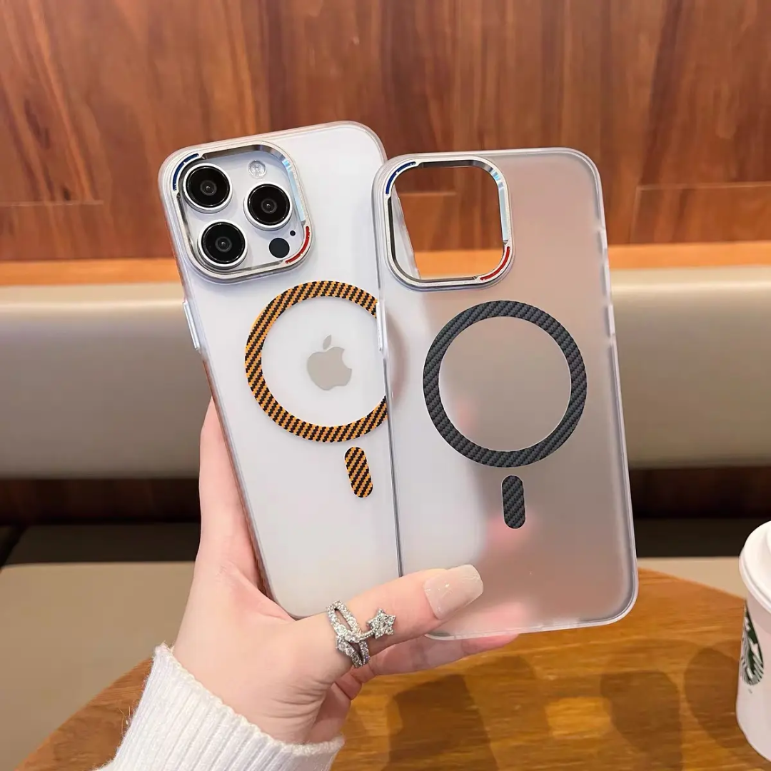 Carbon Fiber Pattern Built-in Magnetic Shockproof Phone Case For Apple iPhone 15 Pro