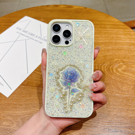 Colorful Rose Bling Studded Diamond PC (Hard) Phone Case  I phone 16 pro max