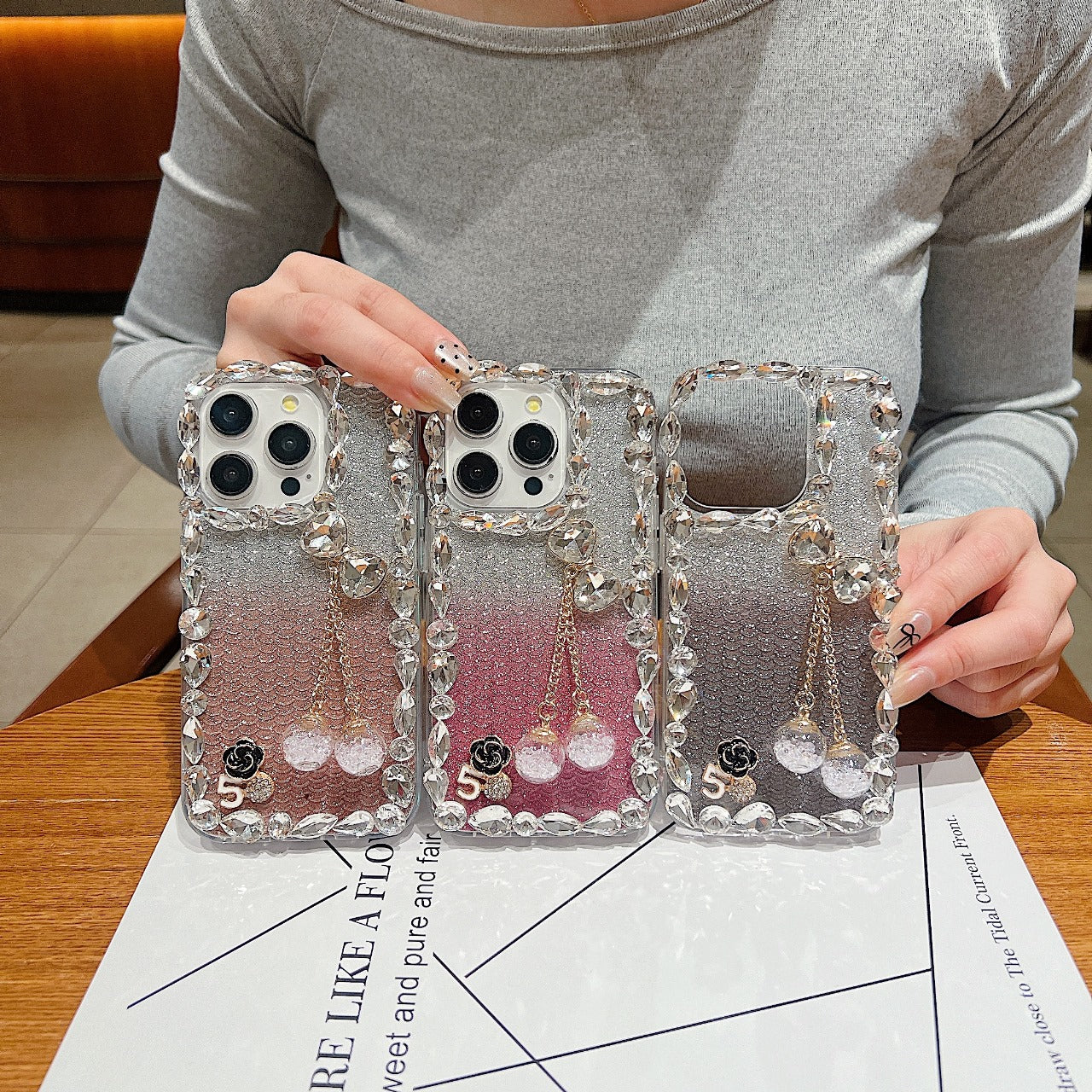 crystal diamond handmade transparent Cover For Iphone 16 Plus
