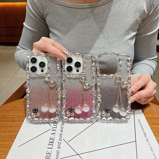 crystal diamond handmade transparent Cover For I phone 15 plus