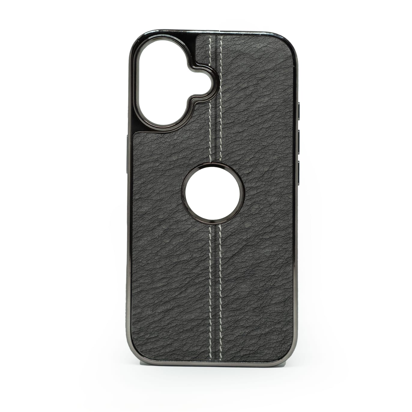 Leather Stitching Texture Logo Cut Phone Cover