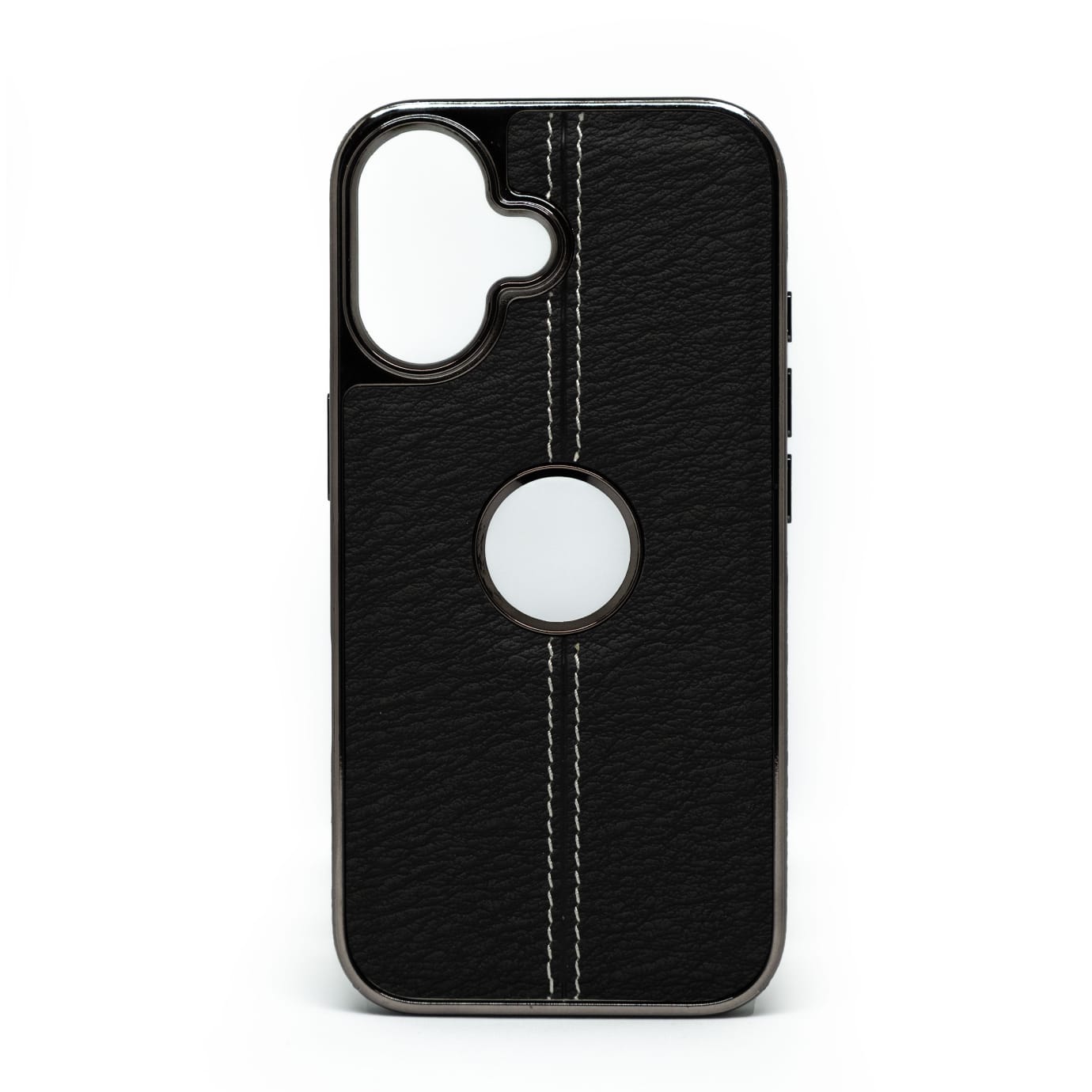 Leather Stitching Texture Logo Cut Phone Cover