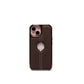 Leather Stitching Texture Logo Cut Phone Cover