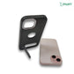 Kickstand PU Leather PC (Hard) Logo Cut Black Phone Cover For Apple