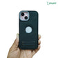 Kickstand PU Leather PC (Hard) Logo Cut Black Phone Cover For Apple
