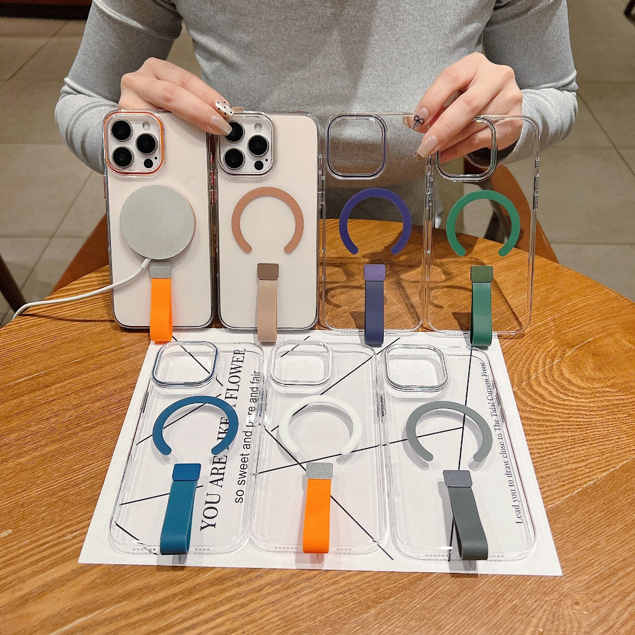 Transparent PC (Hard) Color Wireless Charging Phone Cover