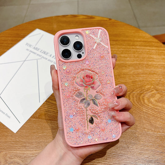 Colorful Rose Bling Studded Diamond PC (Hard) Phone Case