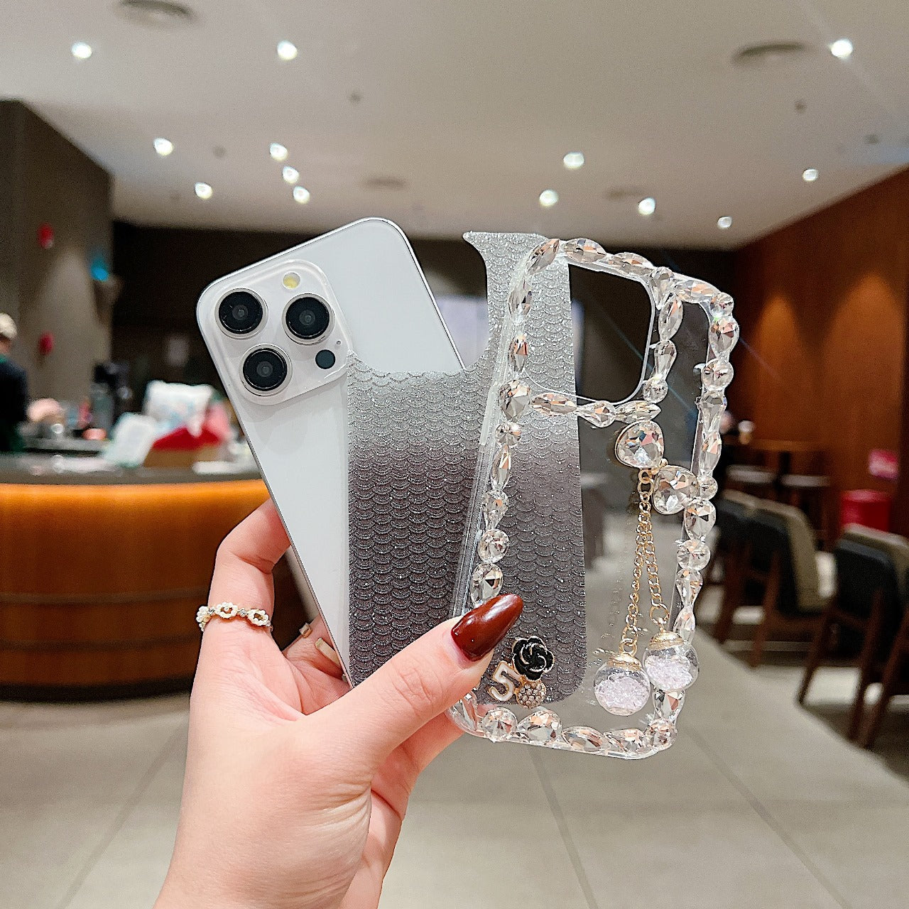 crystal diamond handmade transparent Cover For Iphone 16 Plus